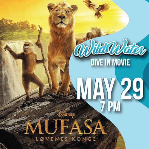 A poster for wild water dive in movie mufasa