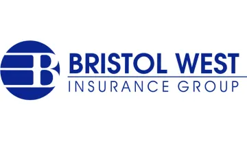 The bristol west insurance group logo is blue and white.