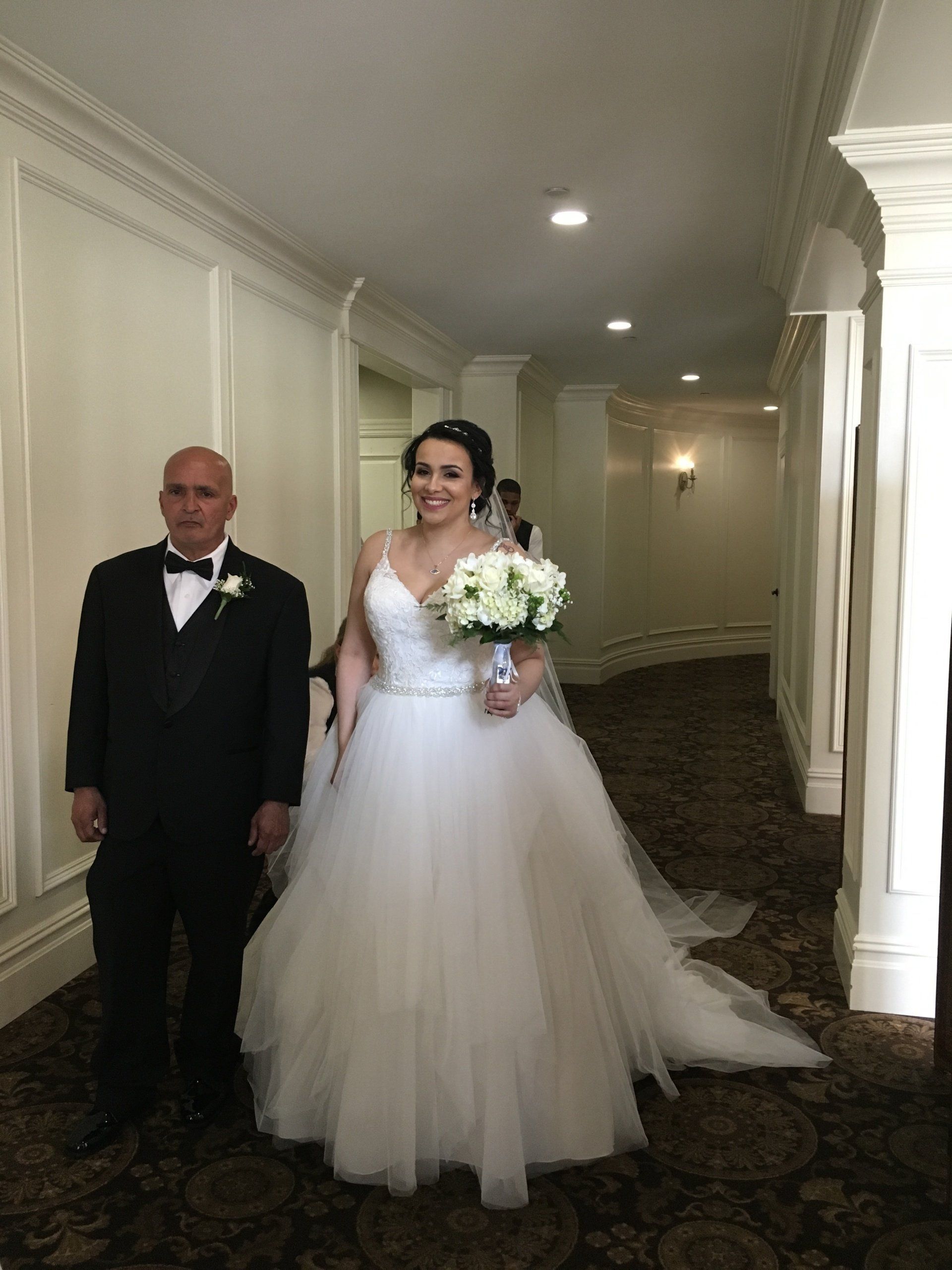 Anxious bride ready for her Ceremony at the Aria