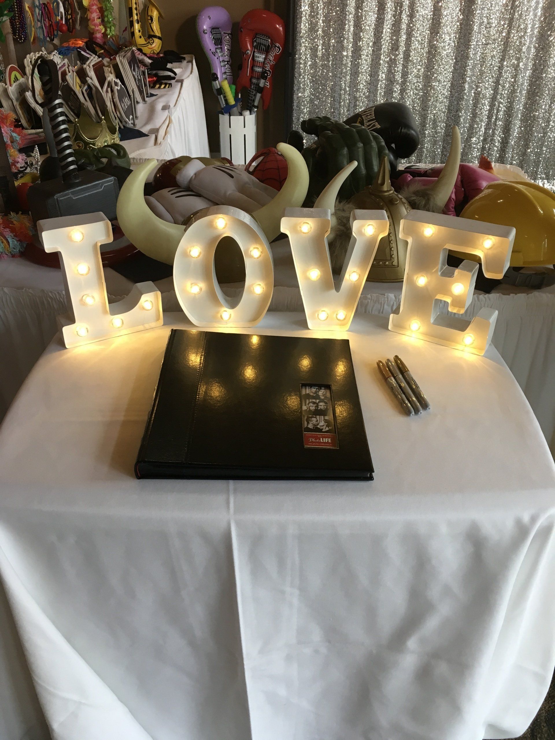 Scrap Book Table for Swazae Photo Booth at Hawk's Landing