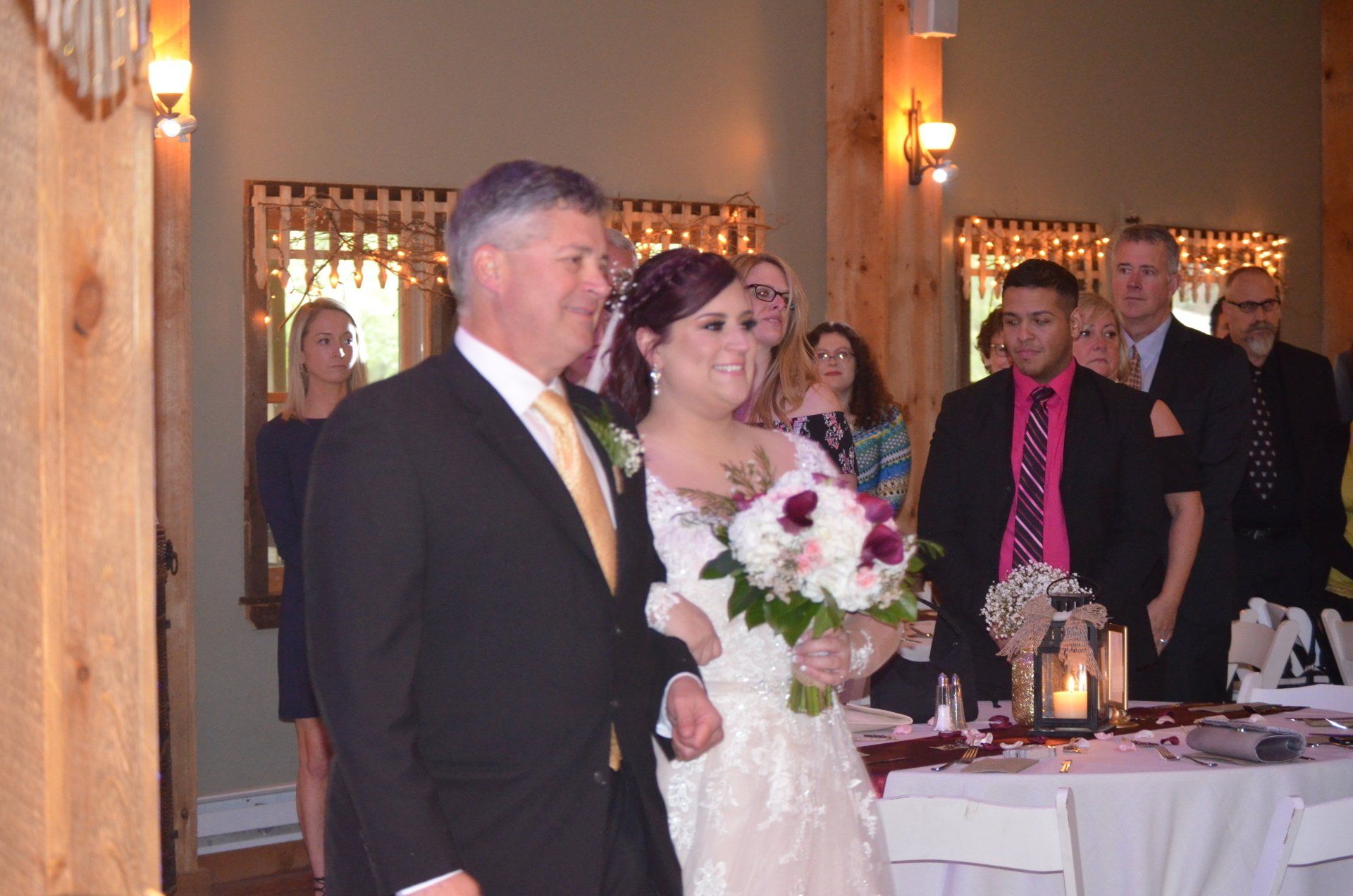 Indoor ceremony at Wood Acres Farm
