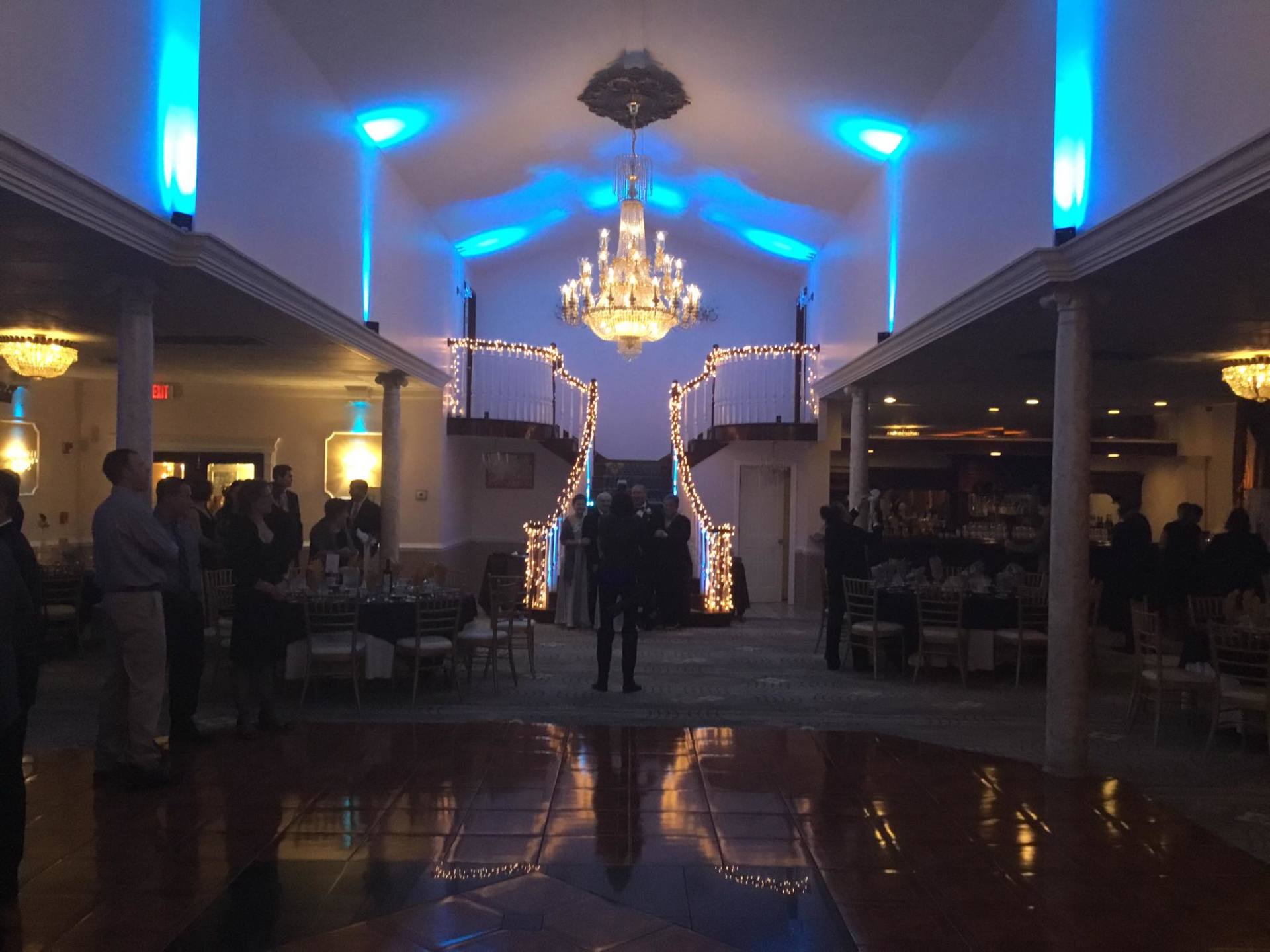 Our Twist on uplighting at the Villa Bianca for a wedding