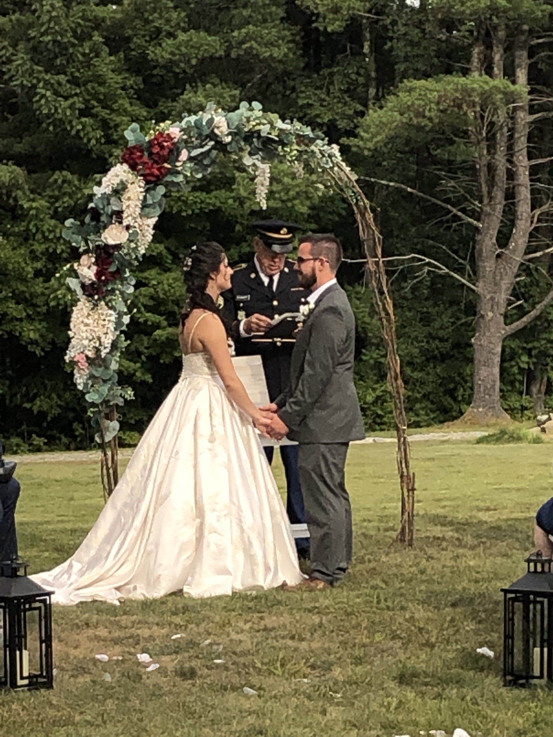 Middle of field Ceremony Service providing sound, wireless mmicrophones with no power available