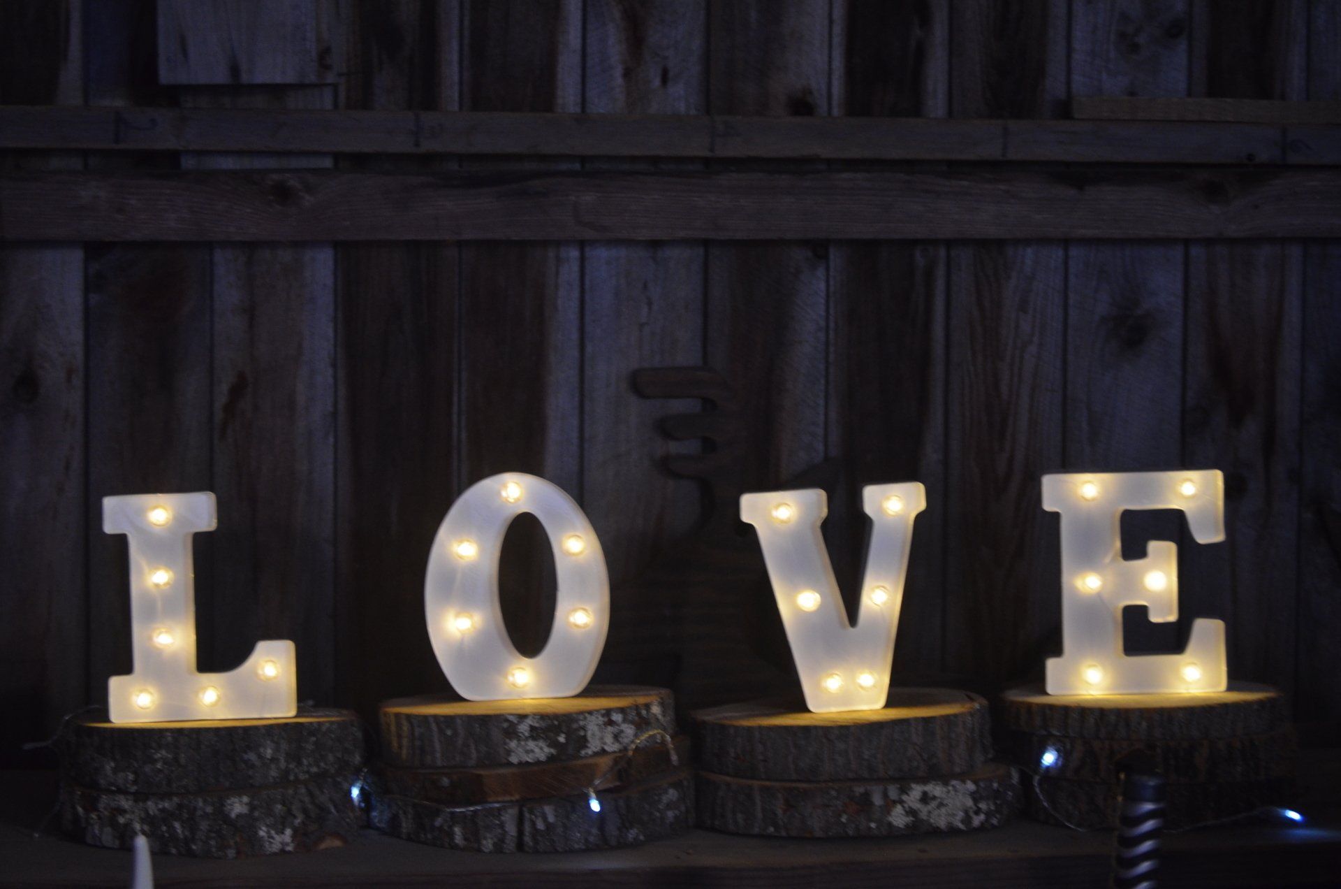 Rustic Love sign   to dress up the Swazae Photo Booth at Allen Hill Farm