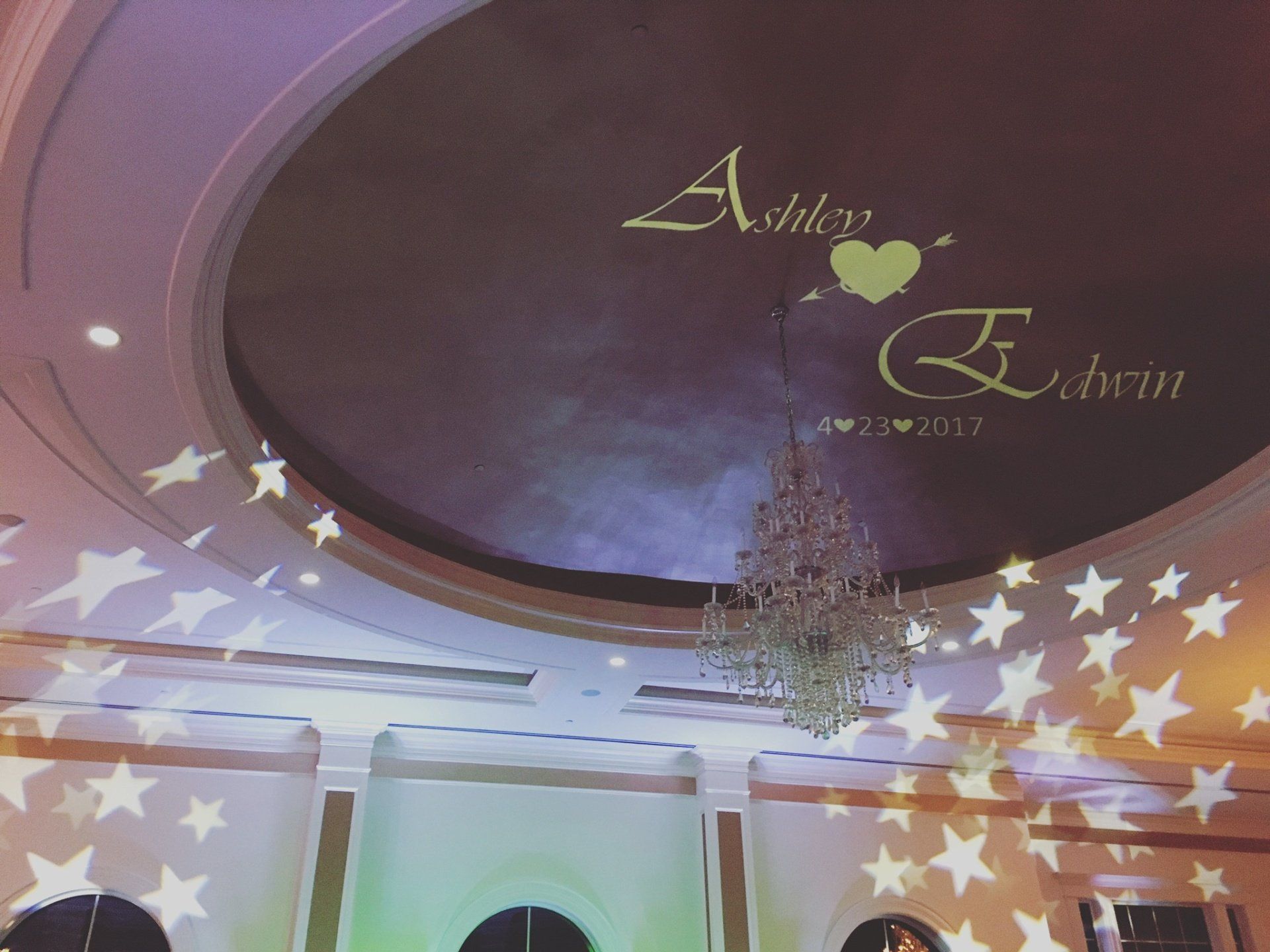 Monogram Projection at the Aria for wedding