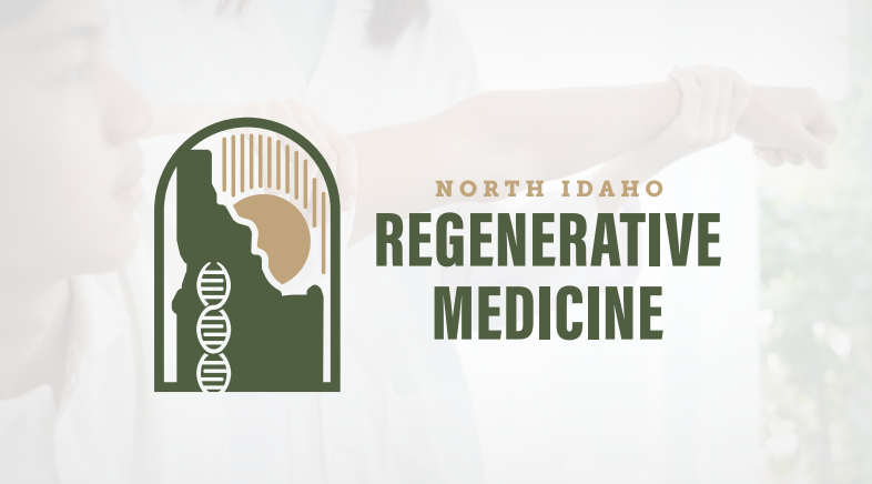 North Idaho Regenerative Medicine logo with green arch and medical plant icon on a white background