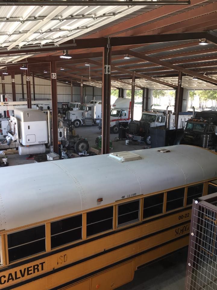 Bay shop school bus repair