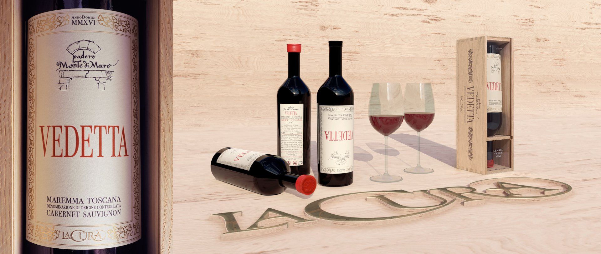 Vedetta Wein - professionelle Produktpräsentation durch professionelle Produktfotografie & 3D-Grafik, made by größer F