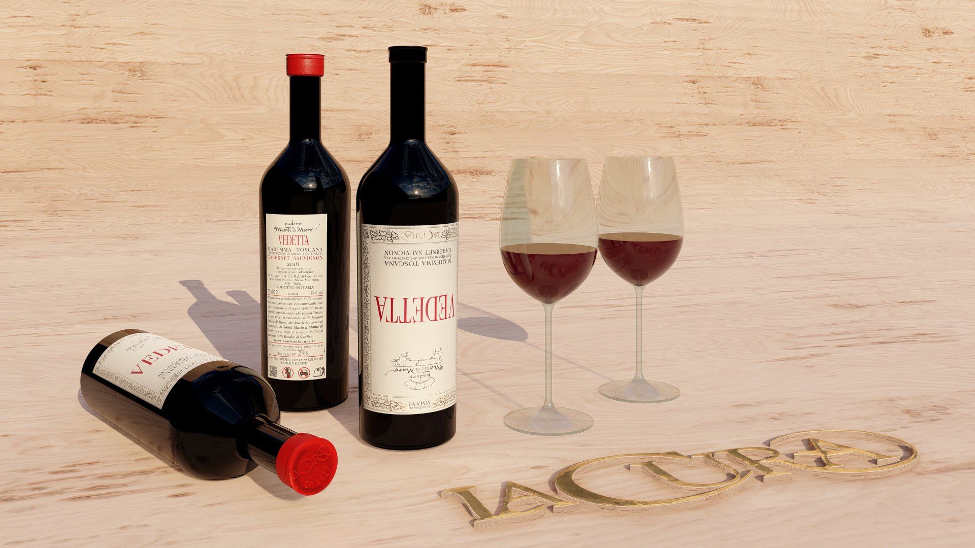 Vedetta Wein  - professionelle Produktpräsentation durch 3D-Rendering, aus dem größer F STUDIO