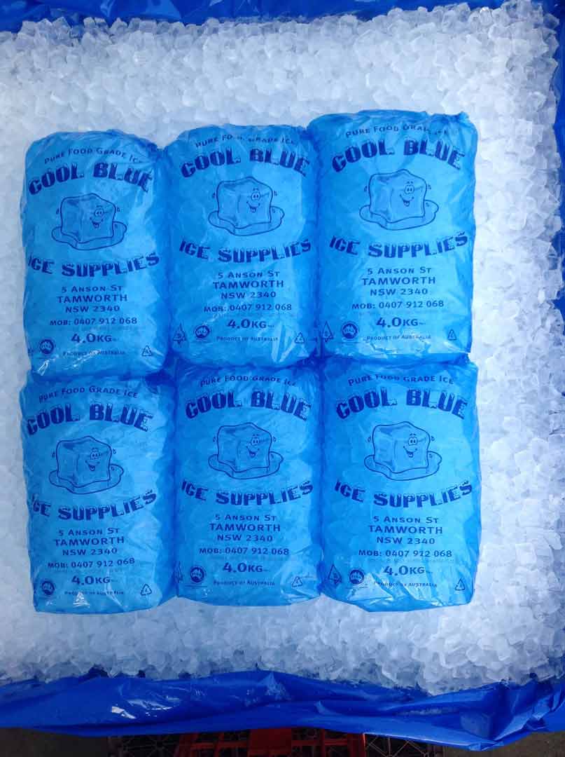 Six Pcs Ice in A Bag — Cool Blue Ice & Water in Taminda, NSW