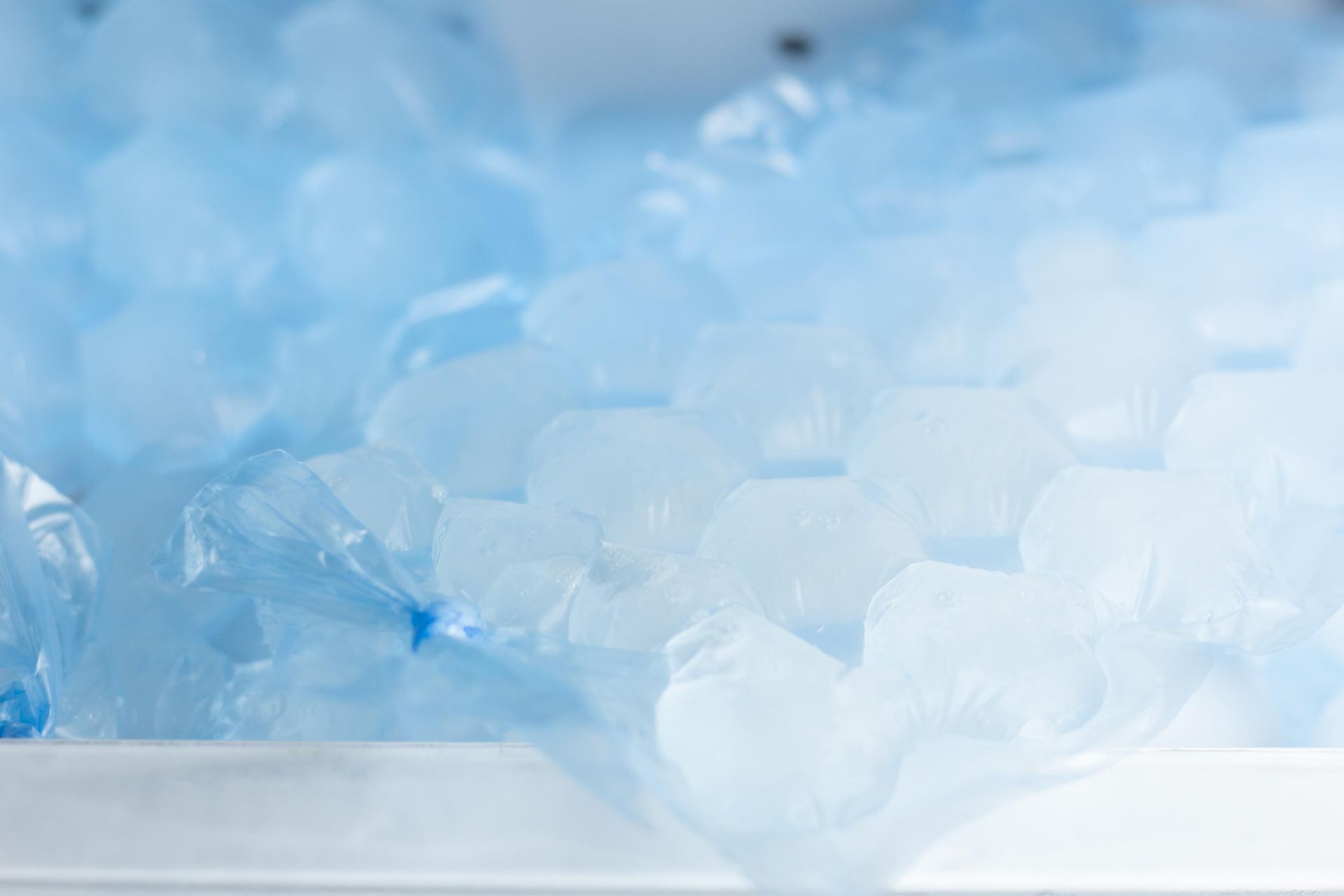 A Close up Of a Bag of Ice Cubes in A Refrigerator — Cool Blue Ice & Water in Moree, NSW
