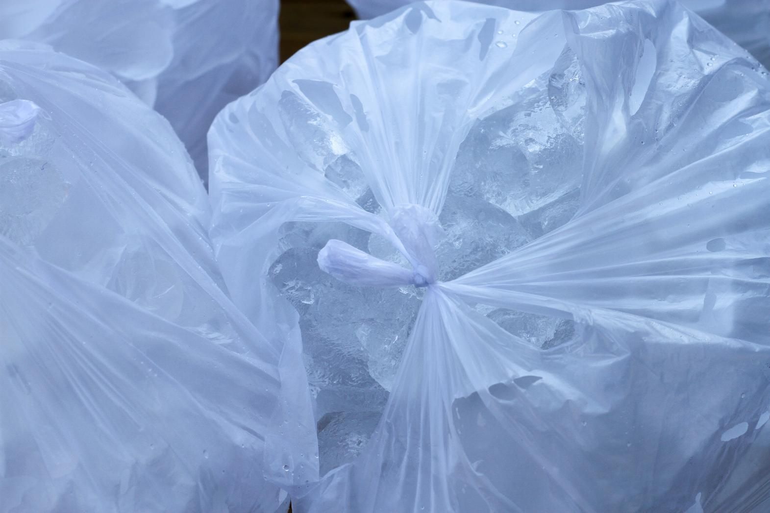 A Close up Of a Plastic Bag Filled with Ice Cubes — Cool Blue Ice & Water in Glen Innes, NSW