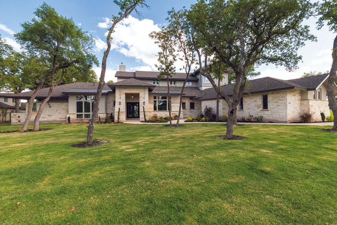 Front Exterior and Front Yard with Trees