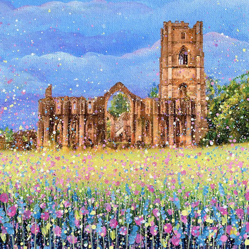 Fountains Abbey Art, Painting of Fountains Abbey by Emily Ward