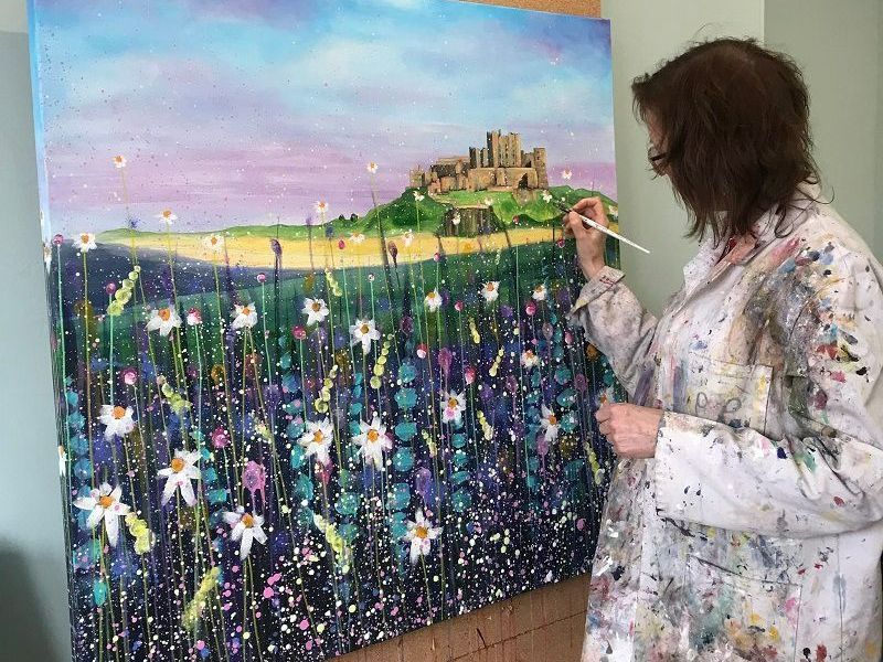 Emily Ward Paining Bamburgh Castle