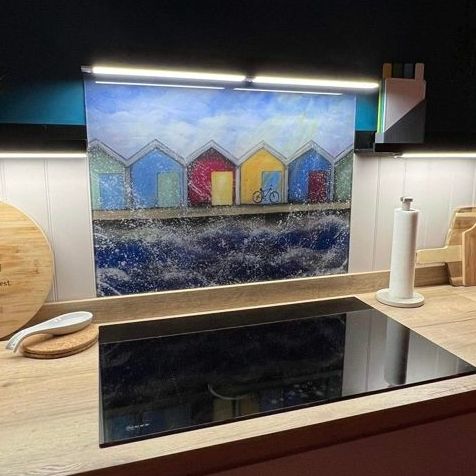 Beach-Huts-Glass-Kitchen-Splashback