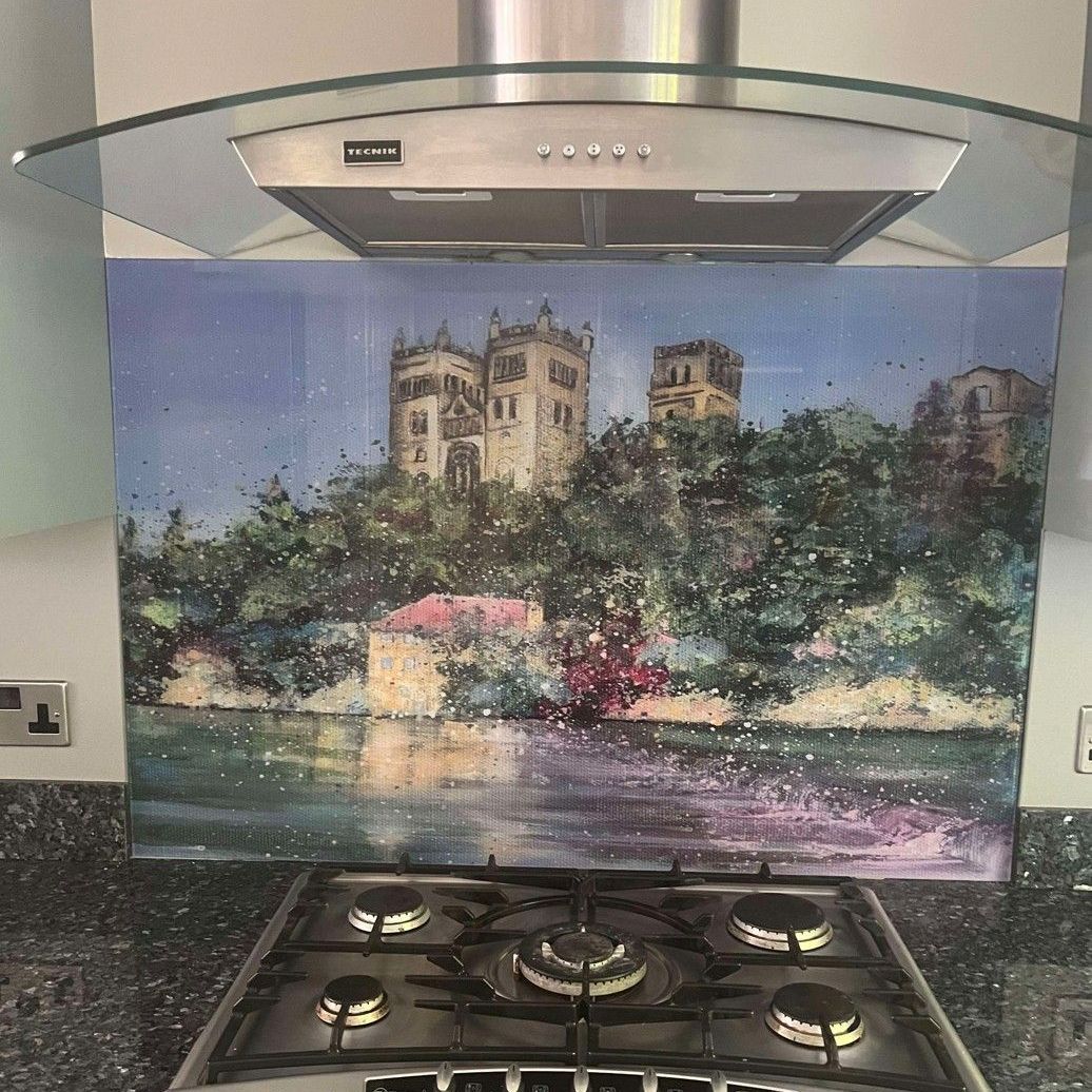 Durham Cathedral image on a kitchen splashback