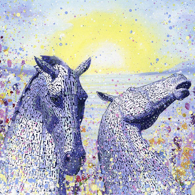 The Kelpies art, The Kelpies painting, The Kelpies prints, The Kelpies art gifts