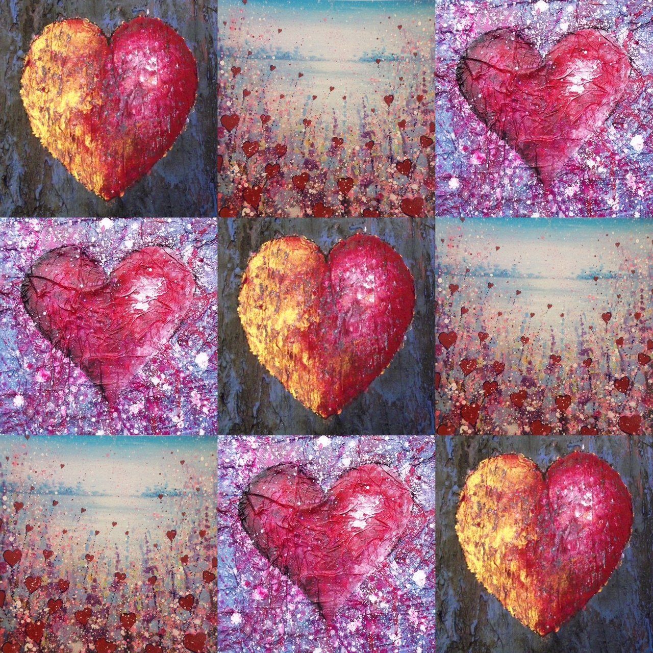 Hearts-Canvas-Print-By-Emily-Ward-Art