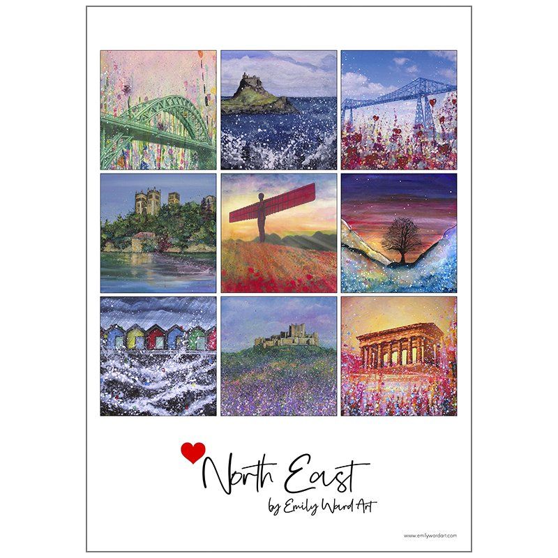 North East Tea Towel, Newcastle Teat Towel, art painting Tea Towel, Emily Ward Tea Towel, North East Paintings
