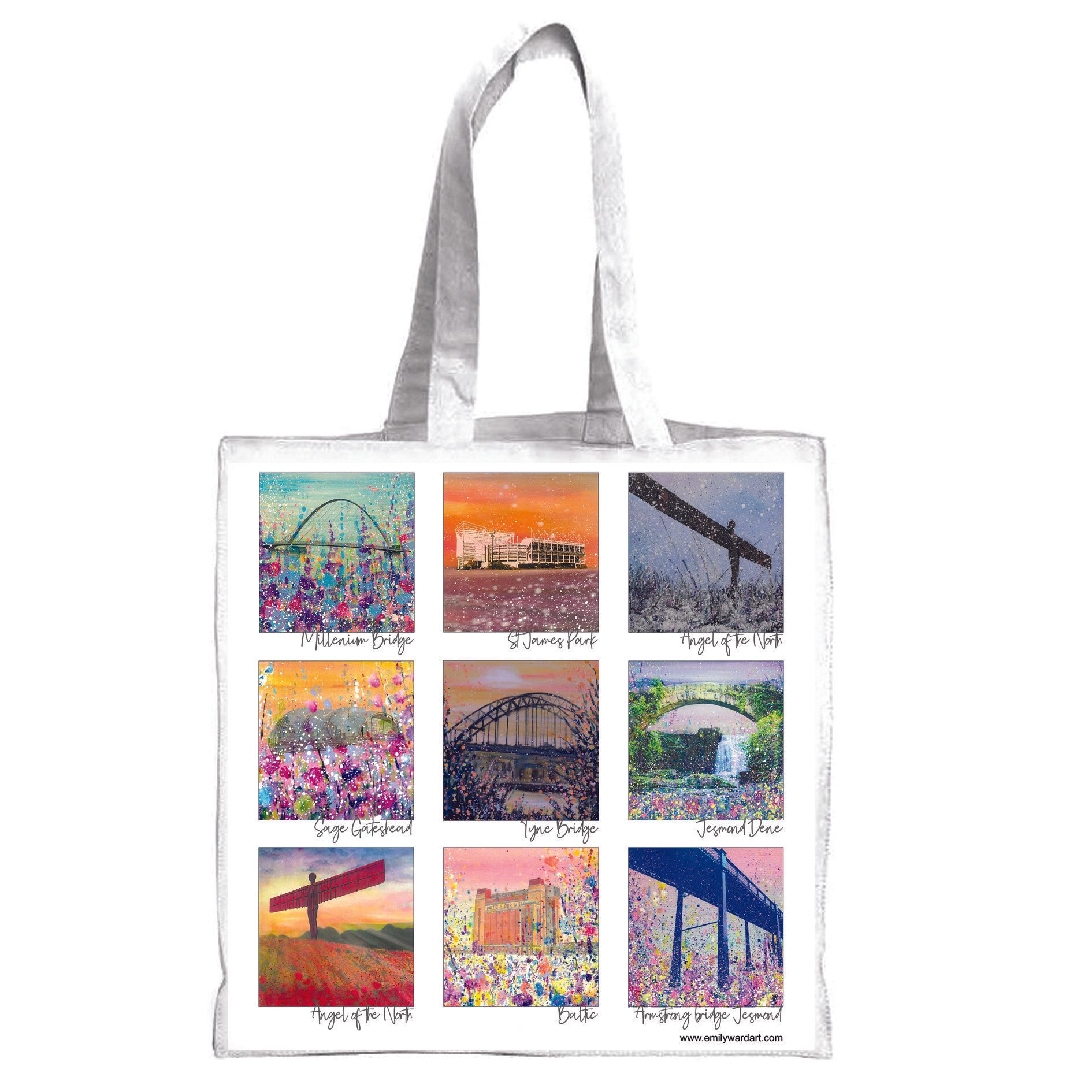 Newcastle and Gateshead tote bag, Newcastle art gifts, North east art gifts