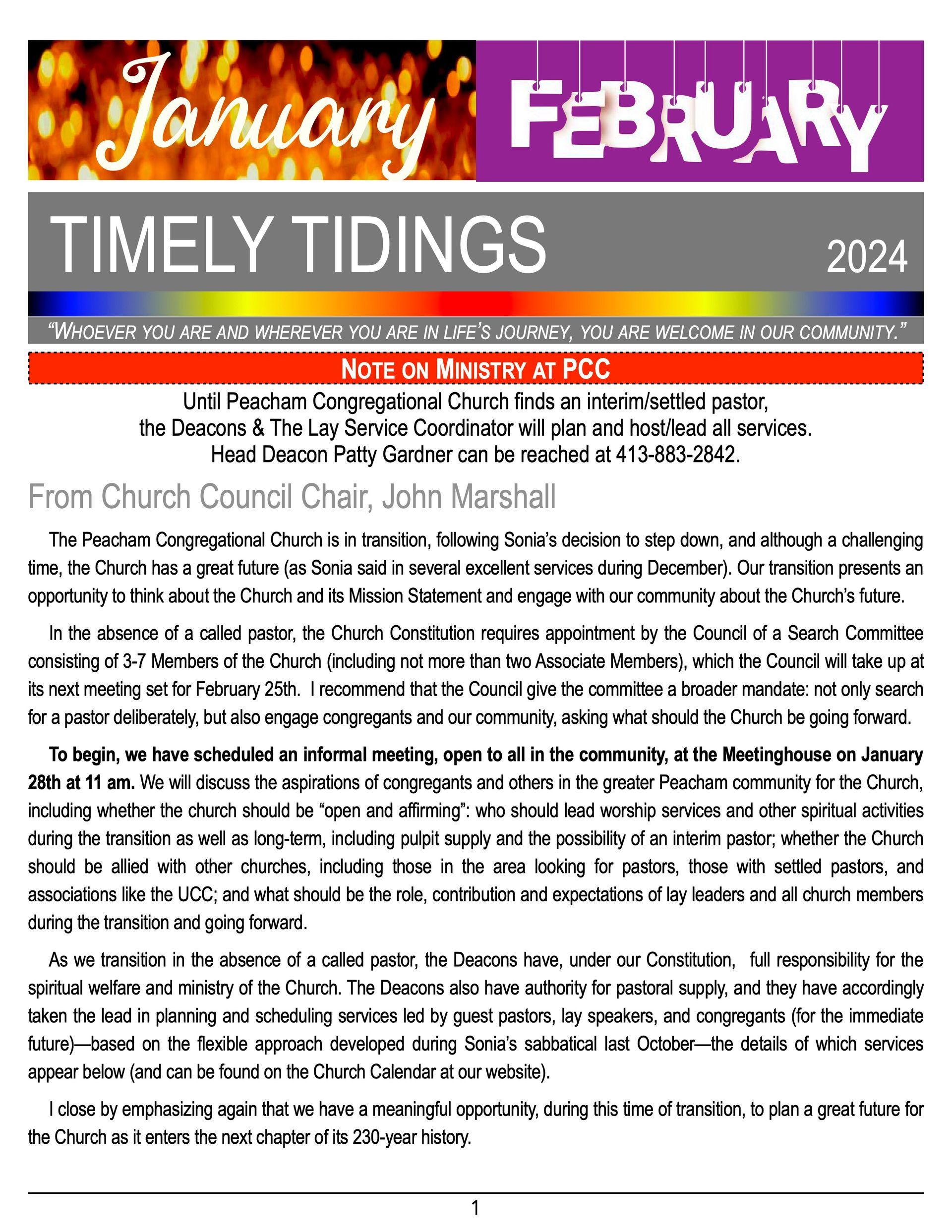 The Timely Tidings Newsletter