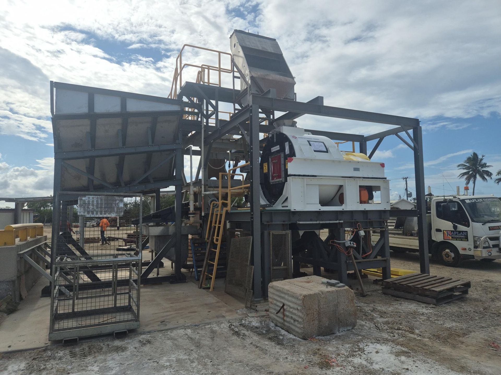 Industrial Machinery on a Platform With a Ladder and Solar Panel — Kaplan Engineering Pty Ltd In Bowen, QLD