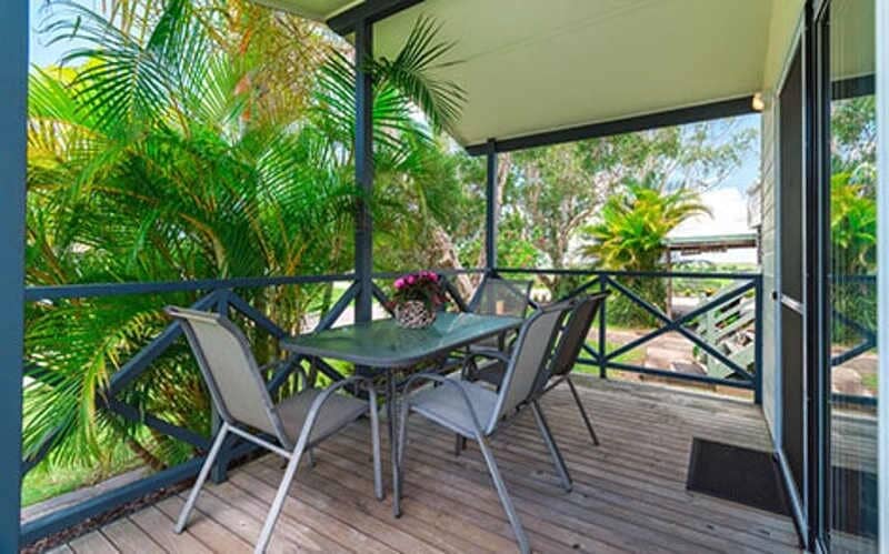 Cabin Deck — Caravan Park in Woombah, NSW