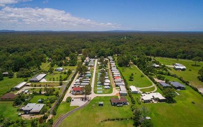 Aerial View Of The Campsite — Caravan Park in Woombah, NSW