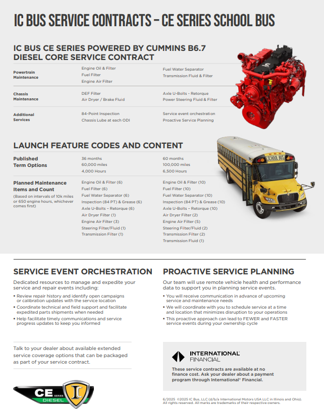 IC Bus Service Contracts