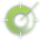 A green target with a white arrow pointing to the center