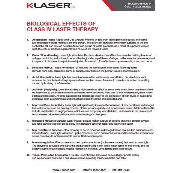 PDF of the biological effects of class IV laser therapy
