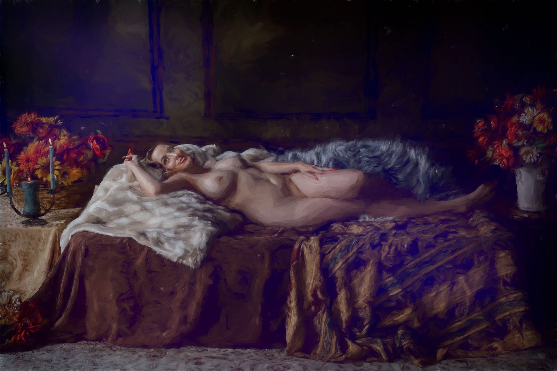 Fine art, Woman in repose, Painterly, Old Masters