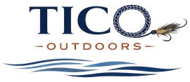 Logo for TICO Outdoors: dark blue text with an