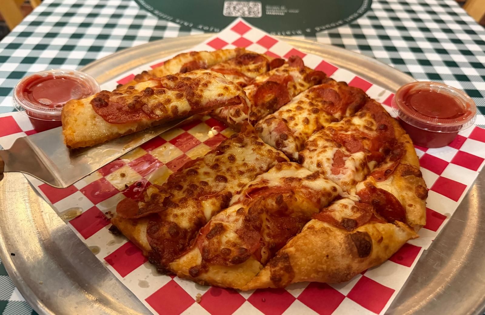 Rialto Pizza lunch special: Chicken wings, fries, and soda for $13.99, Monday 11 AM-3 PM.