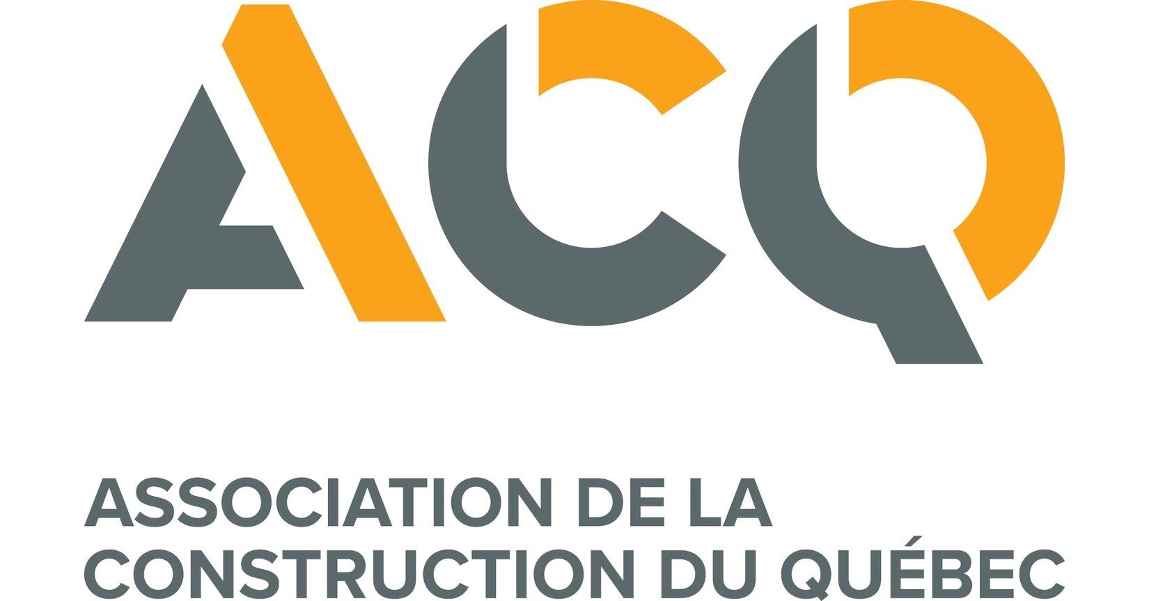 Logo de l'Association de la construction du Québec : lettres « ACQ » grises et orange, avec texte en dessous.