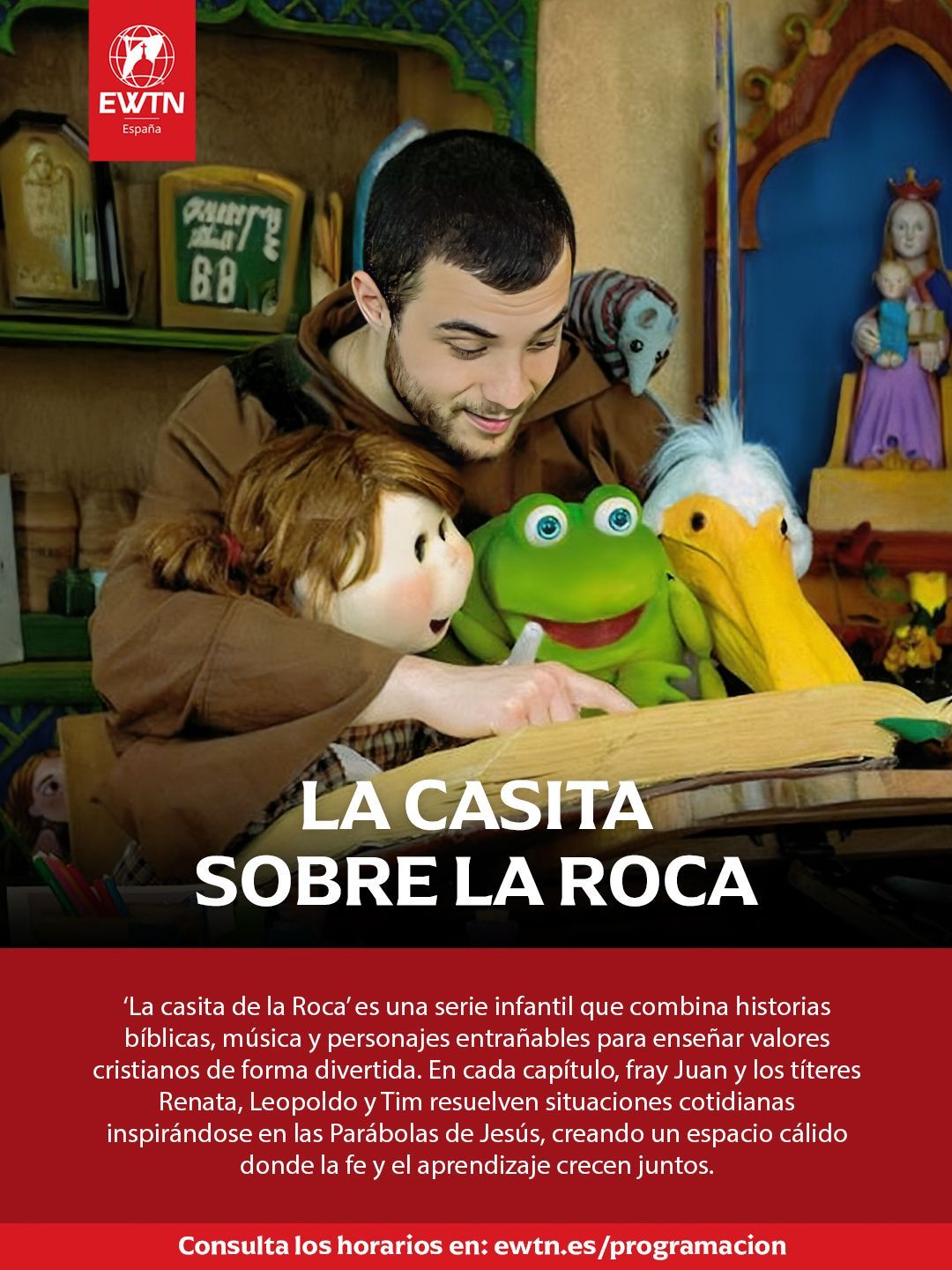 Promotional poster: Woman in white head covering, smiling. Title: 