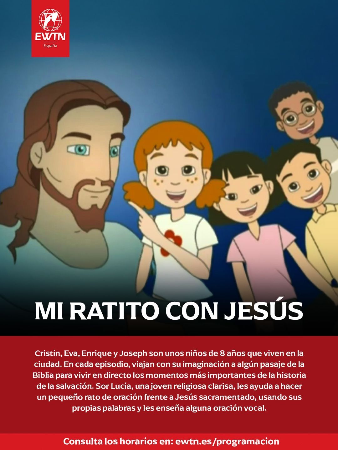 Promotional poster: Woman in white head covering, smiling. Title: