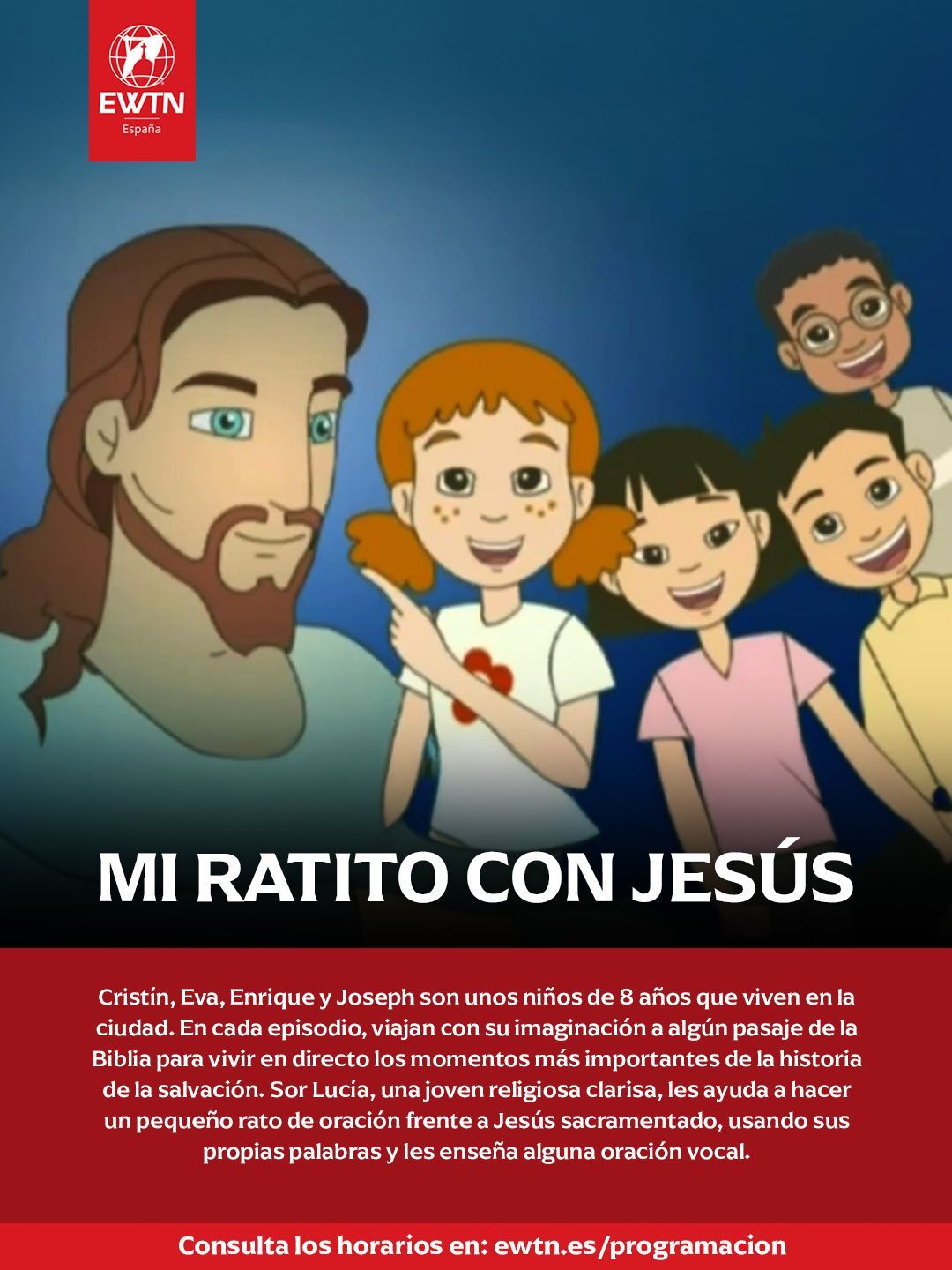 Promotional poster: Woman in white head covering, smiling. Title: