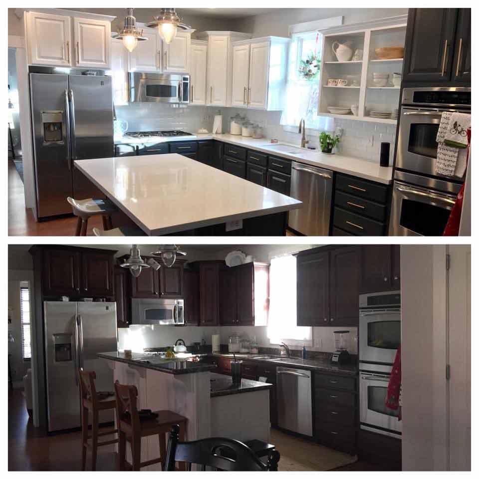 Before and After - Painted Cabinets in Sandy, UT