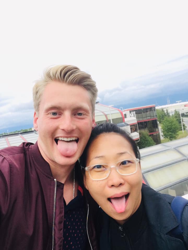 Xander Clemens with Resu Shang in Anchorage, Alaska