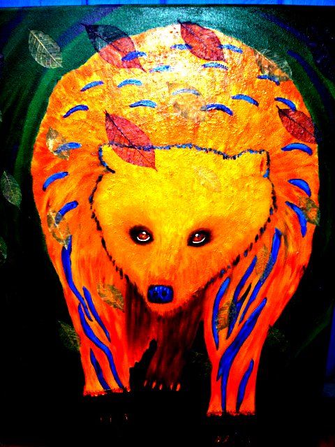 Alaska bear painted by Janet Clemens