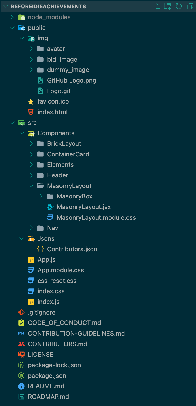 Before I Die Code file structure