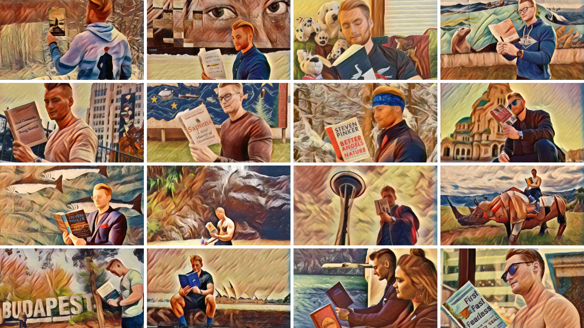 Xander Clemens with numerous books to help promote personal growth.