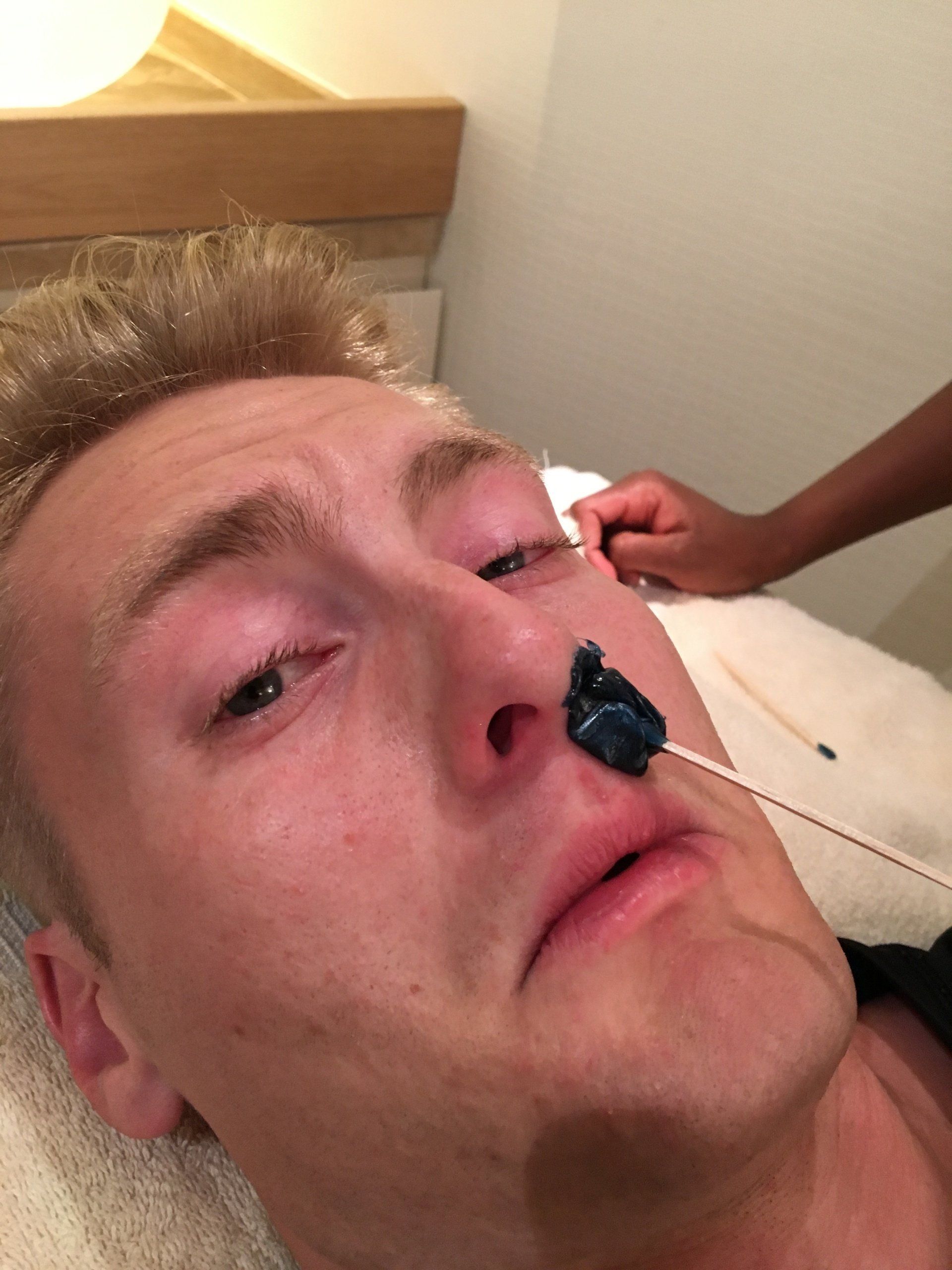 Xander Clemens with Iris after having my nose hair waxed