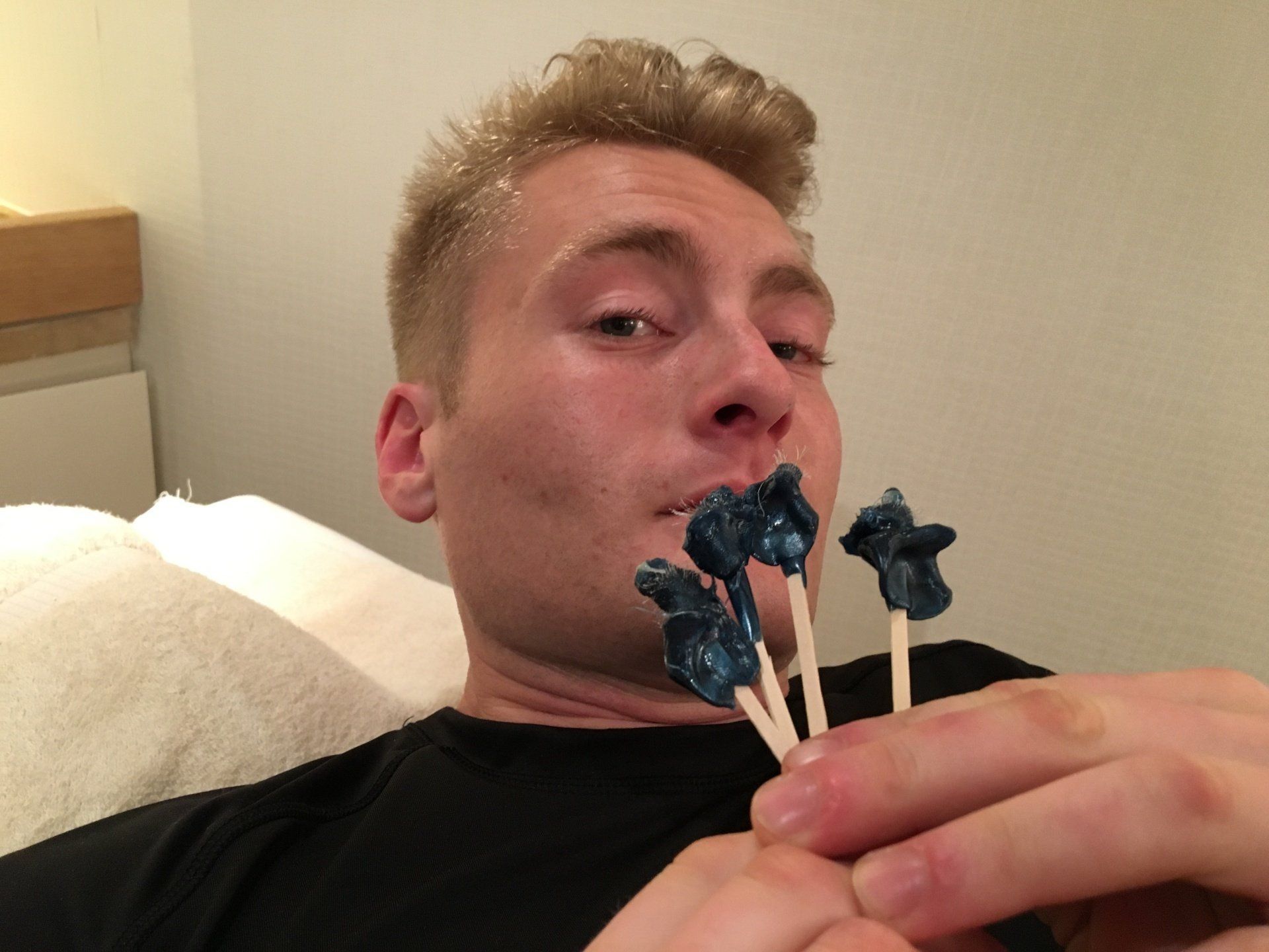 Xander Clemens with Iris after having my nose hair waxed