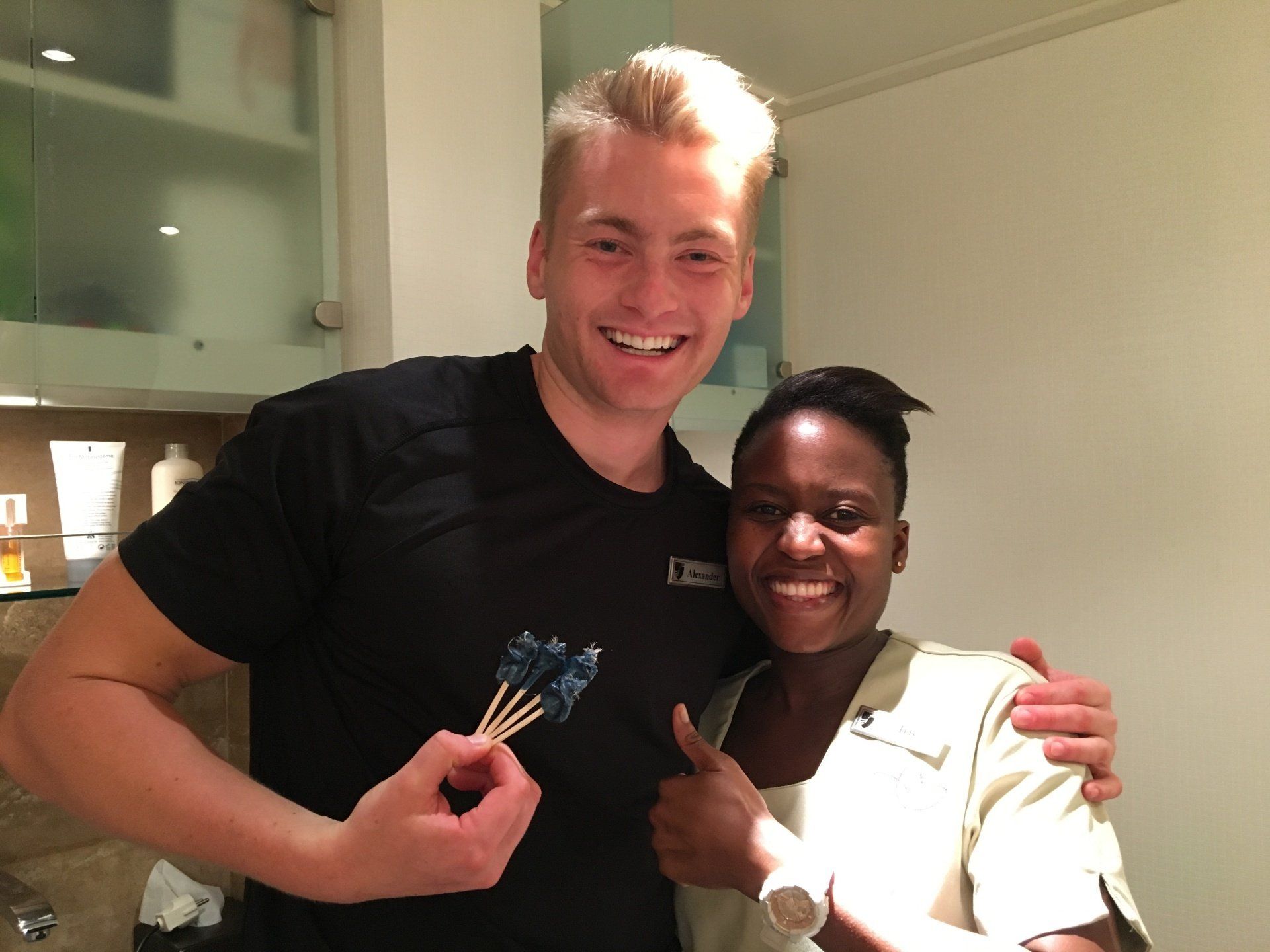 Xander Clemens with Iris after having my nose hair waxed