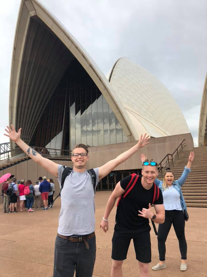 Xander Clemens at the Sydney Opera House with Nicklas Remington Bajema