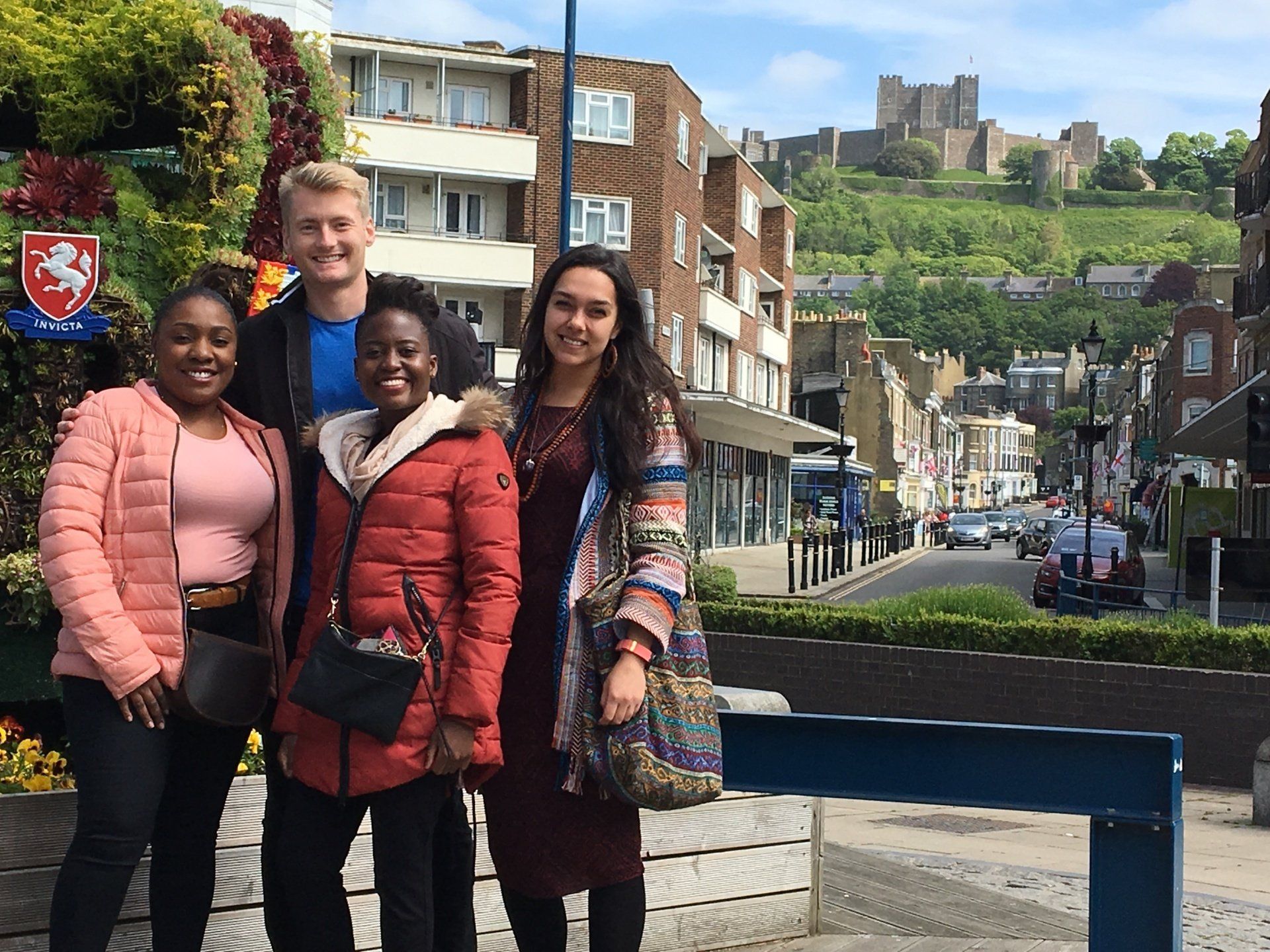 Xander Clemens in Dover, England with Emily Worsnop- Iris Ishenesu Mhlanga and Jodi Gooddaz Fi Dem