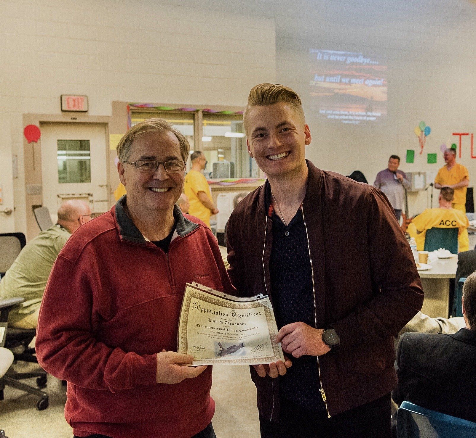 Xander Clemens with Alan Clemens in the Anchorage Correctional Complex